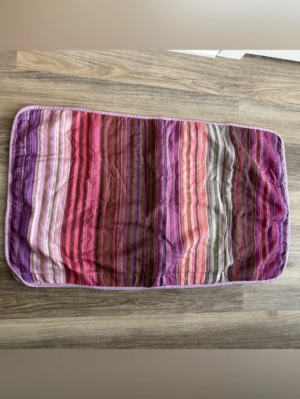 Essential Home Striped Quilted Pillow Sham - Pink Purple Multi 22X37”
